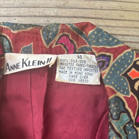 VTG ‘80s/‘90s Anne Klein Floral Silk Vest - Picture 3 of 4